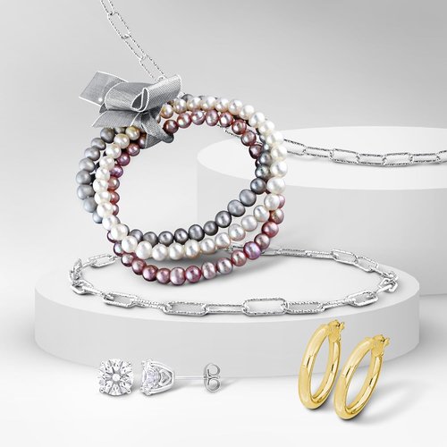 Five Day Jewelry Advent Calendar - Gold Plated Hoop Earrings, Sapphire Studs & Silver Bracelet Set