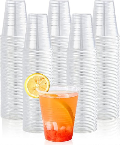 Lilymicky 300 Pack Clear Plastic Cups - 12 oz Disposable Drinking Cups for Parties & Events