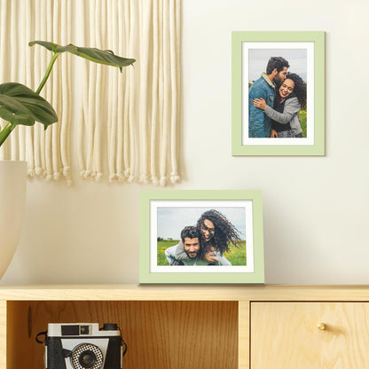 Upsimples 5x7 Picture Frame - Versatile Display for 4x6 Photos with Mat or 5x7 Without - Green, 1 Pack