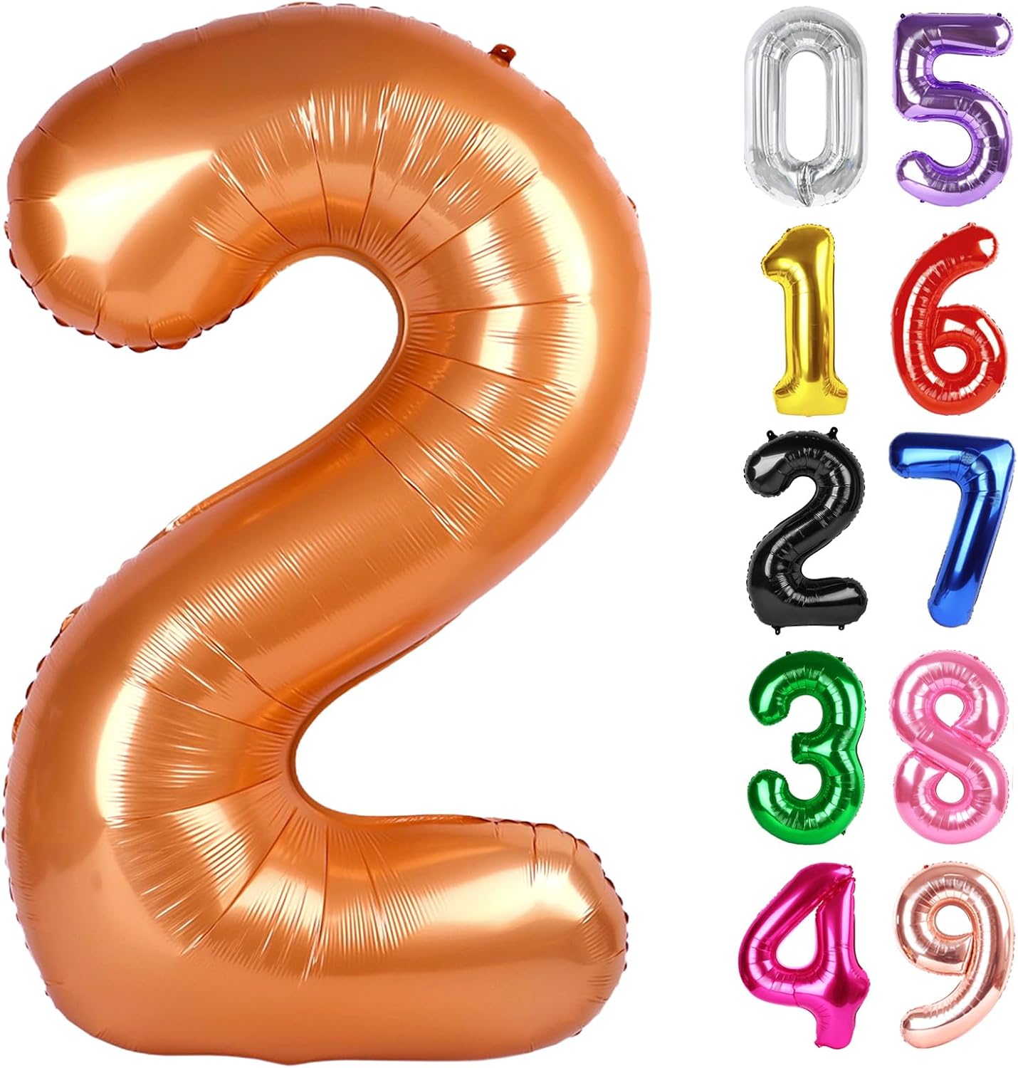 Orange Number 2 Balloon - 40 Inch 2nd Birthday Decoration for Toddlers | Sparkling Party Decor