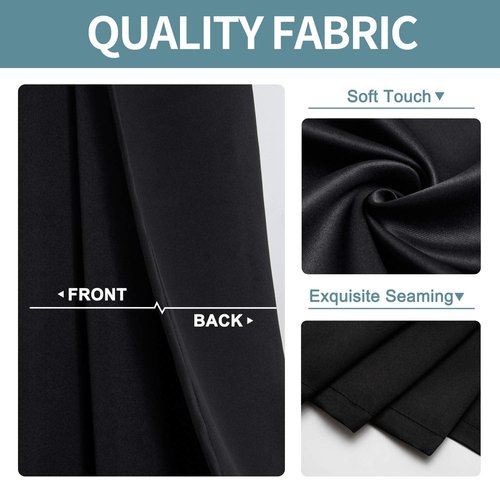 ChrisDowa Blackout Curtains 102 Inches Long 2 Panels Set for Living Room, Grommet Thermal Insulated Room Darkening Curtains for Bedroom (Black, 52 x 102 Inch)