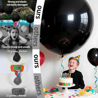 LEEZZIZZ 36-Inch Giant Balloons - 9 Pack Jumbo Latex Balloons for Kids' Birthday Party Decorations