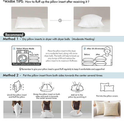 MIULEE 18x18 Pillow Inserts - Set of 4 Soft Cotton Cover Microfiber Throw Pillows for Couch & Bed