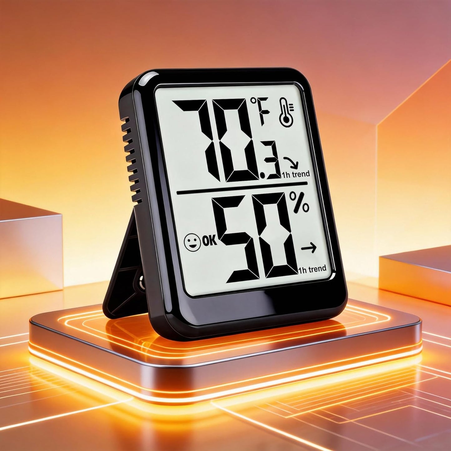 Regine Switzerland Digital Room Thermometer & Hygrometer | Accurate Temperature & Humidity Monitor for Home, Office, Pets, & Plants - AAA Battery Included