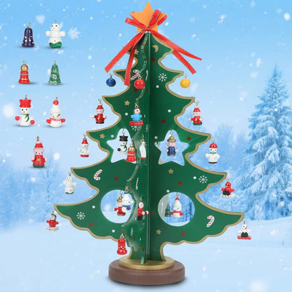 ZEEYUAN Christmas Advent Calendar - 24-Day Countdown Decor for Kids | 2025 Holiday Tabletop Decoration