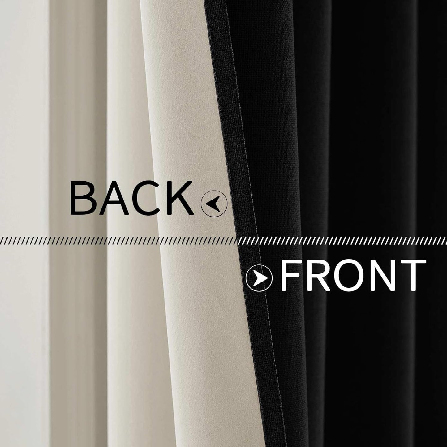MIULEE 90-Inch Linen Texture Blackout Curtains - Thermal Insulated Grommet Drapes | 52x90 Inch (2 Panels)