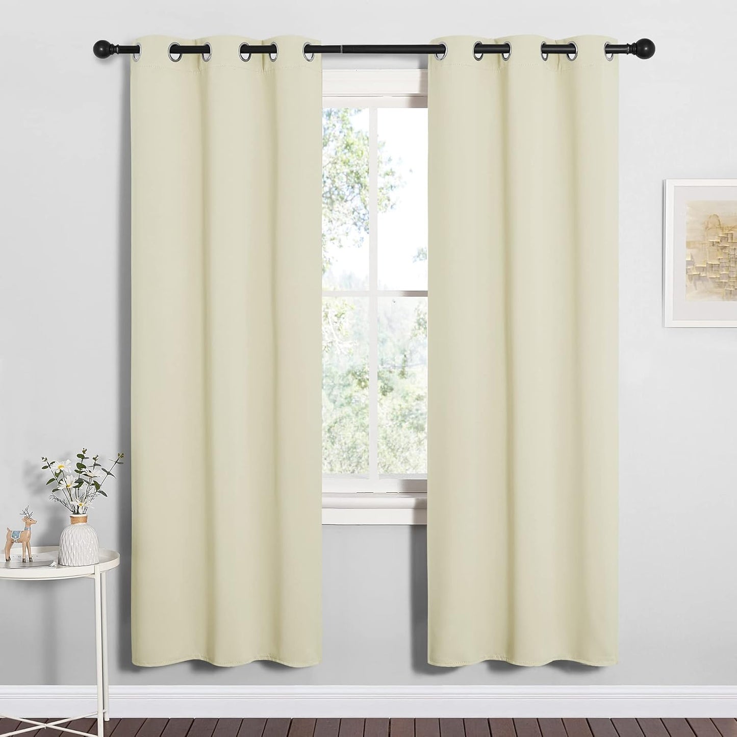NICETOWN Blackout Curtains - Thermal Insulated Drapes for Bedroom & Living Room | 34" x 72" Beige