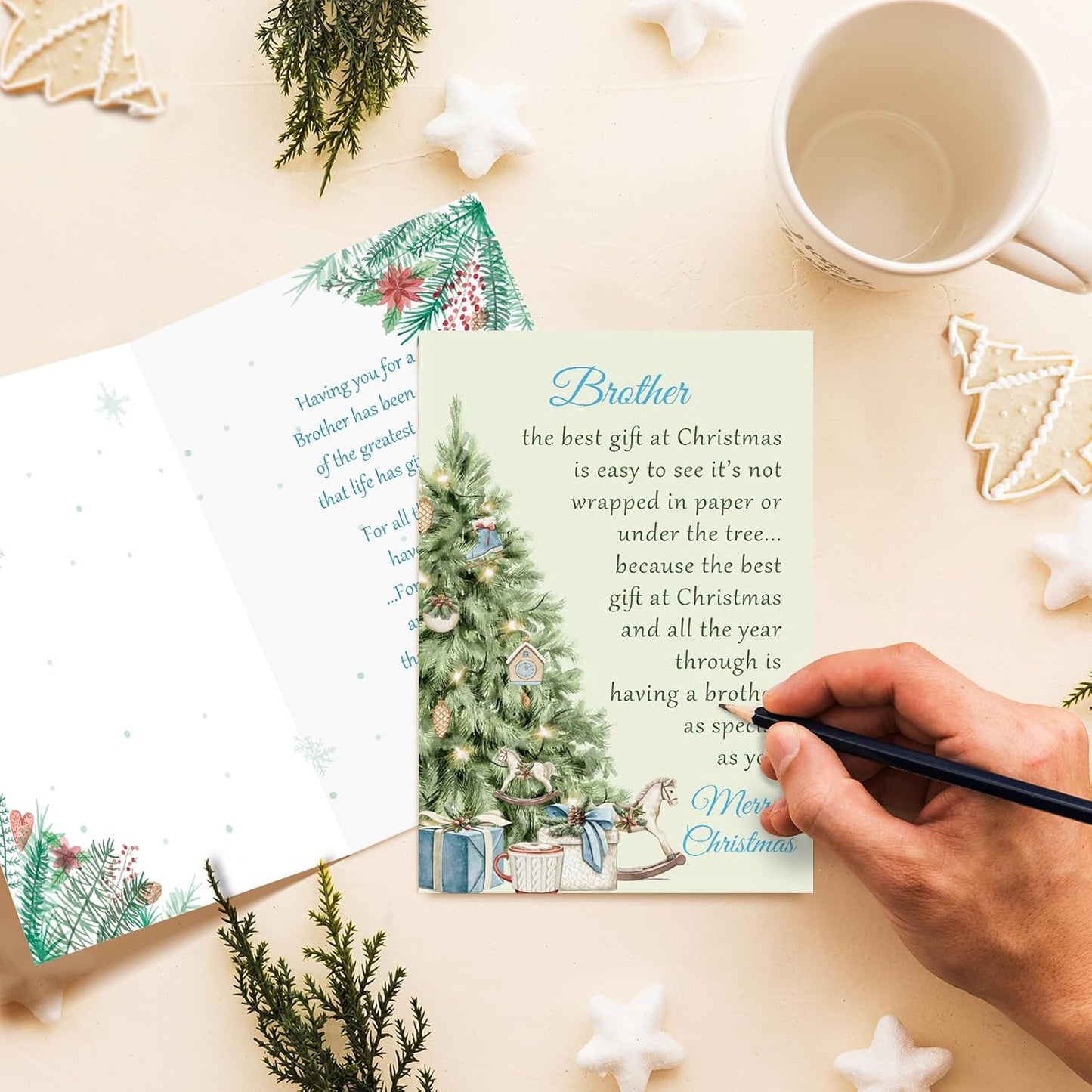 Regine Switzerland Funny Christmas Card for Brother - Heartfelt Xmas Gift from Sister | Sweet Holiday Message