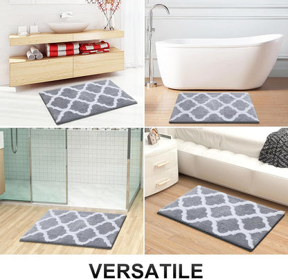 OLANLY Bathroom Rugs - Soft, Absorbent Microfiber Non-Slip Mats | 24x16 Inches, Grey Color