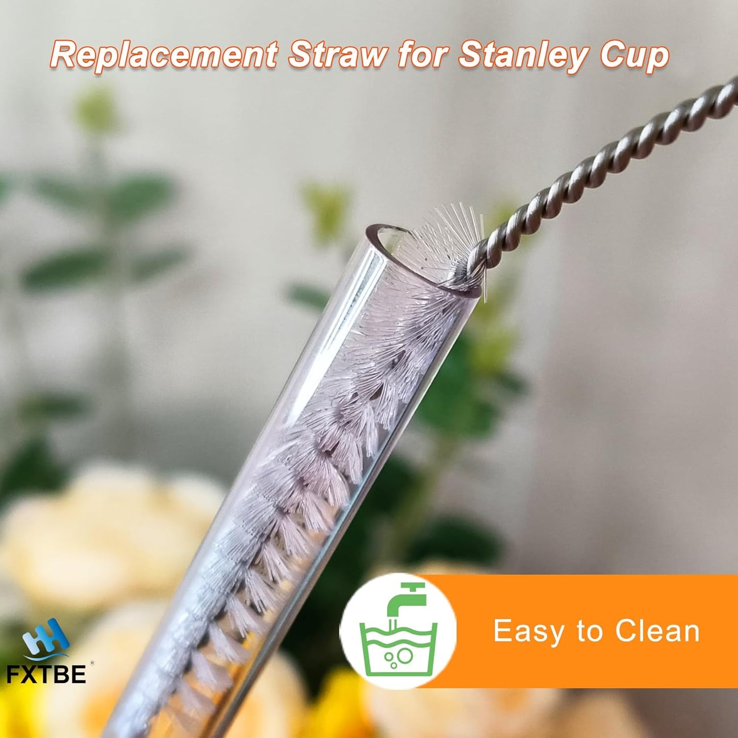 Stanley 6-Pack Replacement Straws | Reusable, Dishwasher Safe, BPA-Free Tritan Straws for 40 OZ Tumblers