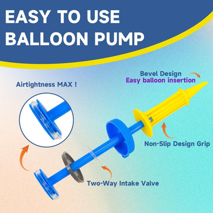 SUSWIM Handheld Balloon Pump - Dual Action Portable Inflator for Balloons & Inflatable Toys