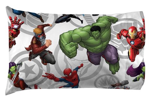 Jay Franco Avengers Team 4 Piece Twin Bed Set (Offical Marvel Product), Blue