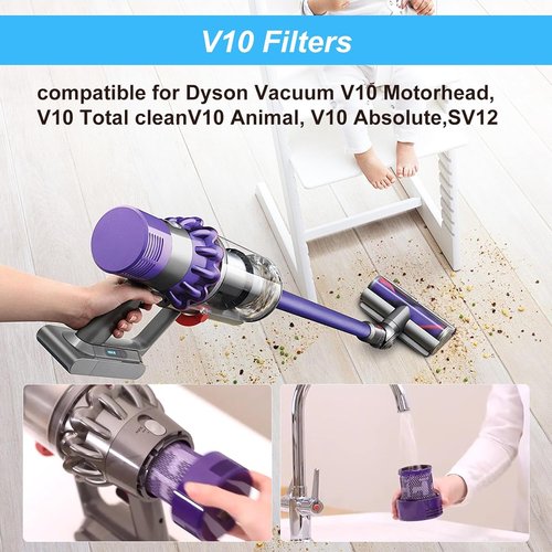 Dyson Vacuum Filter Replacement Parts - Compatible with V10 Series | 4-Pack for Enhanced Cleaning