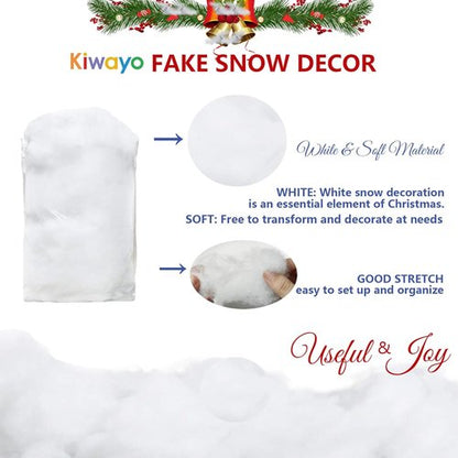 Fake Snow Fluff - Artificial Decorative Snow for Winter Wonderland Decor | 6oz Cotton Blanket & Craft Use