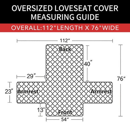 Easy-Going Sofa Slipcover Reversible Loveseat Sofa Cover Couch Cover for 2 Cushion Couch Furniture Protector with Elastic Straps for Pets Kids Dog Cat (Oversized Loveseat, Orange/Black)