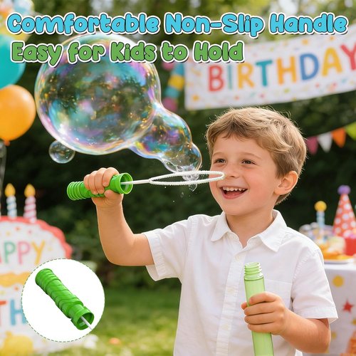 EagleStone Giant Bubble Wands - 24 PCS 14.6" Long Bubble Sticks in 6 Colors | Perfect Outdoor Summer Toys for Kids