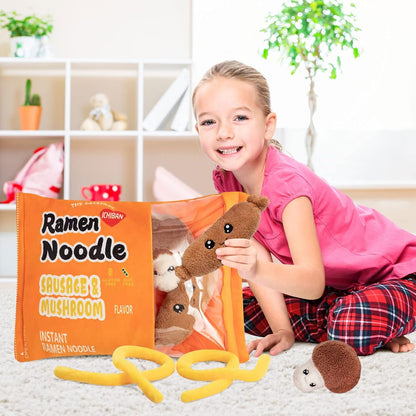 Nenalayo Plush Pillow - Cute Sausage Mushroom Ramen Noodle Plush Toy | Removable Fluffy Stuffed Doll for Kids