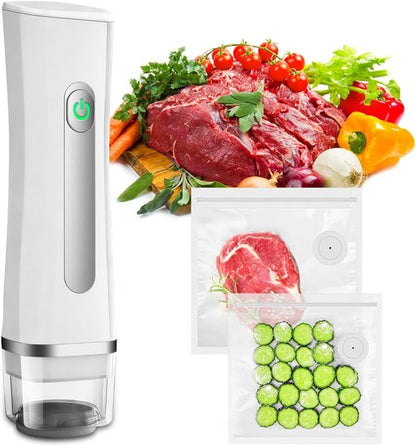 Handheld Vacuum Sealer - Compact Food Saver with Visible Water Tank & 30 Reusable Bags | 6X Freshness Preservation