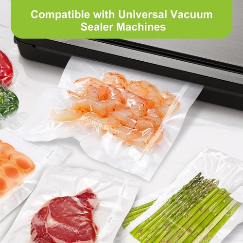 Bonsenkitchen Vacuum Sealer Bags - Heavy Duty BPA-Free Food Storage Rolls | 11" x 20' | 2-Pack for Sous Vide Cooking