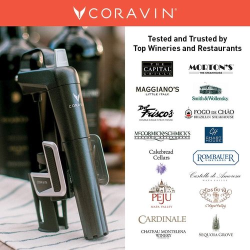 Coravin Model Two -Wine Preservation System - Bottle Opener, Needle Pourer, Aerator, and Wine Saver - Graphite - Includes 2 Argon Gas Capsules and Wine Needle