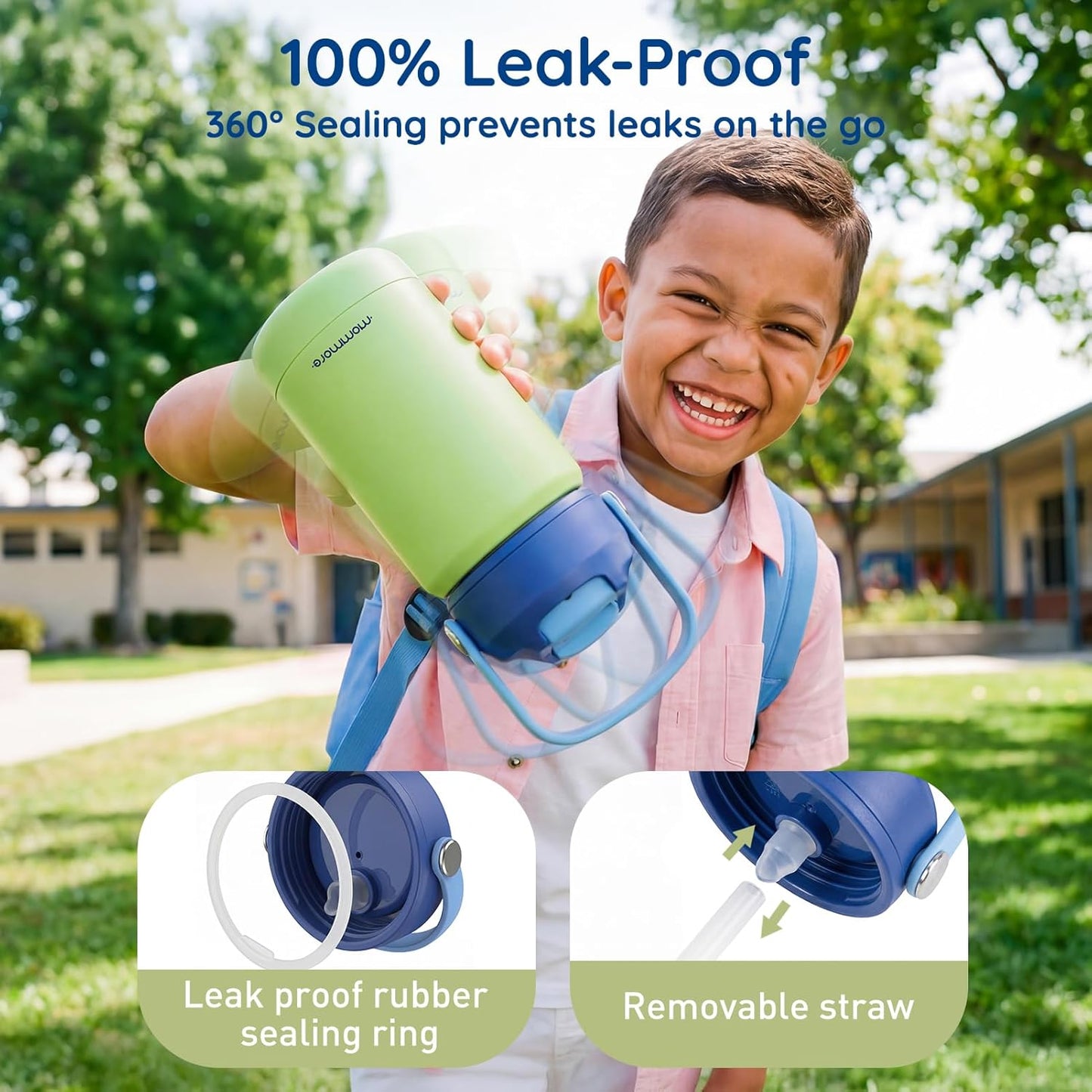Mommore Kids Water Bottle - 12 Oz Insulated Stainless Steel, Leakproof & BPA-Free, Unicorn Design