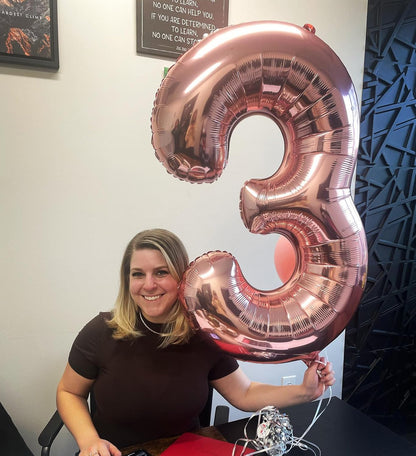 Rose Gold Number 7 Balloon - 40 Inch Giant Foil Balloon for 7th Birthday Party Decorations