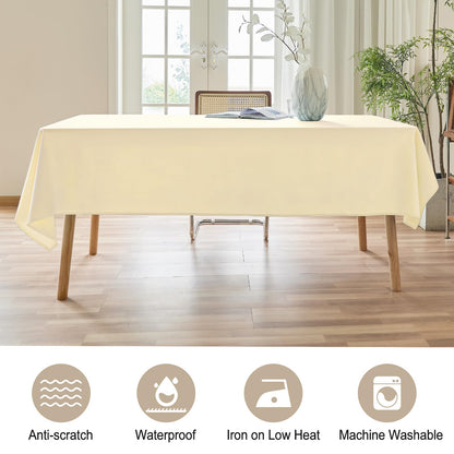 AUSSPVOCT Textured Tablecloth Rectangle 52x70 Water Resistant Spill-Proof Wipeable Table Cloth Wrinkle Free Fabric Dining Table Cover for Birthday Party Farmhouse Spring kitchen Tablecloths