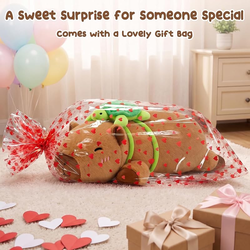 30-Inch Giant Capybara Plush Pillow - Large Capybara Stuffed Animal, Variation: Turtle Capybara