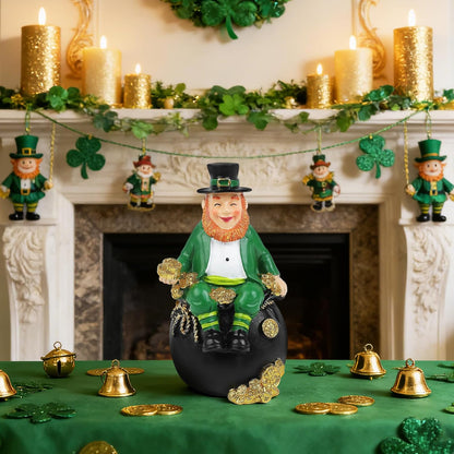 St. Patrick's Day Gnomes | 5.7-Inch Irish Resin Figurines for Home Decoration & Tiered Trays