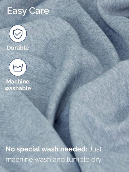 Extra Deep Cal King Fitted Sheet - Hotel Luxury Single Fitted Sheet Only - Easily Fits 18 to 24 inch Mattress - Soft, Wrinkle & Fade Free with Extra Deep Pockets - Breathable & Comfy - Heathered Blue