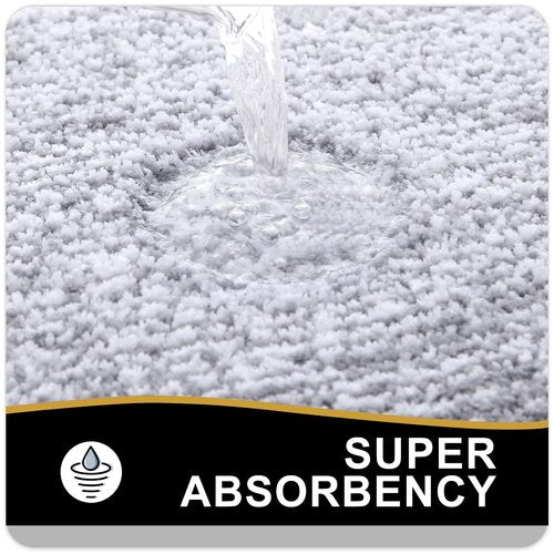 OLANLY Bathroom Rugs 24x16, Extra Soft and Absorbent Microfiber Bath Mat, Non-Slip, Machine Washable, Quick Dry Shaggy Bath Carpet, Suitable for Bathroom Floor, Tub, Shower (Small, Grey)