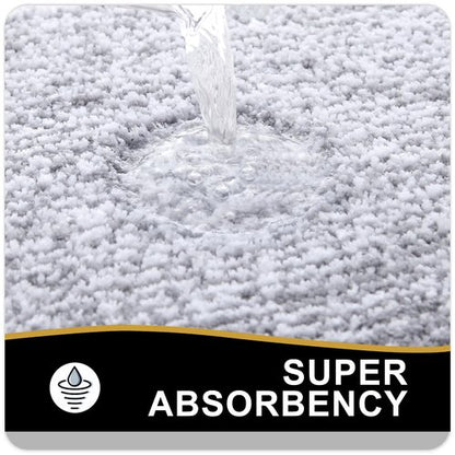 OLANLY Bathroom Rugs 24x16, Extra Soft and Absorbent Microfiber Bath Mat, Non-Slip, Machine Washable, Quick Dry Shaggy Bath Carpet, Suitable for Bathroom Floor, Tub, Shower (Small, Grey)