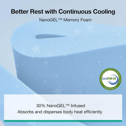 Novilla Bliss Queen Size Memory Foam Mattress - 10 Inch Cool-Touch Cover for Refreshing Sleep & Pain Relief