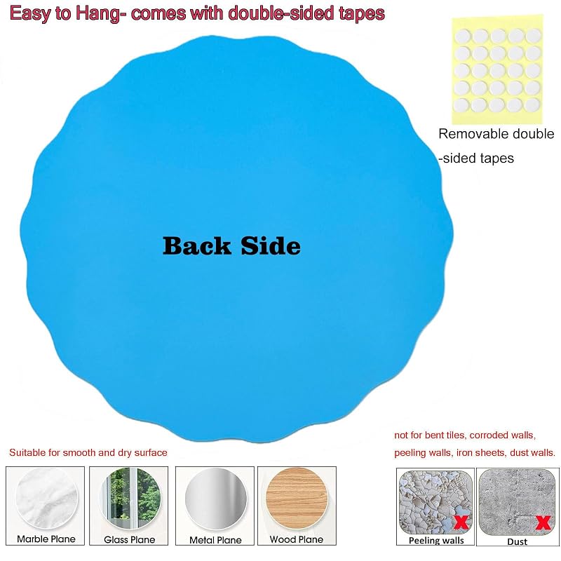 Round Wavy Acrylic Non-Glass Safety Wall Mirror for Kids Room