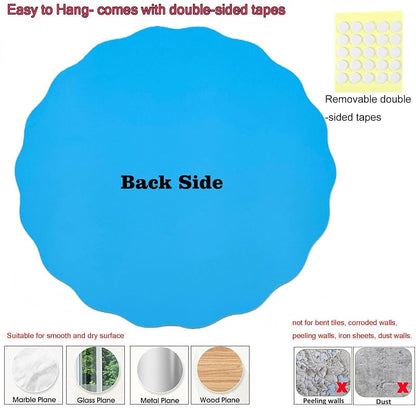 Round Wavy Acrylic Non-Glass Safety Wall Mirror for Kids Room