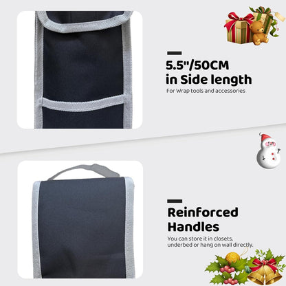 OUTTDID Wrapping Paper Storage Bag - Gift Organizer for 9 Standard Rolls | Black with Pocket for Crafts