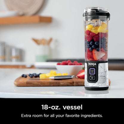 Ninja Blast Portable Blender - Cordless 18oz Personal Blender for Shakes & Smoothies | BPA-Free, USB-C Rechargeable, Marble White