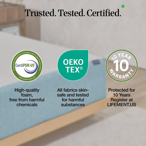 LIFEMENT Full 8 Inch Cooling Gel Memory Foam Mattress in a Box | Medium Firmness, Fiberglass Free, CertiPUR-US & Oeko-TEX Certified Foam, 75''L x 54''W