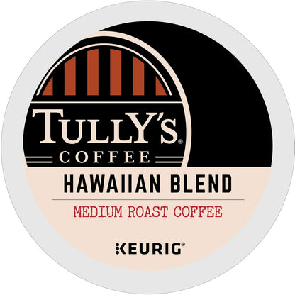 Tully's Coffee Hawaiian Blend K-Cup Pods - Medium Roast, 72 Count | Perfect for Keurig Machines