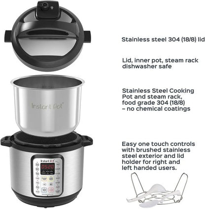 Instant Pot Duo Plus 9-in-1 Electric Pressure Cooker - 8 Quart Stainless Steel with 800+ Recipes