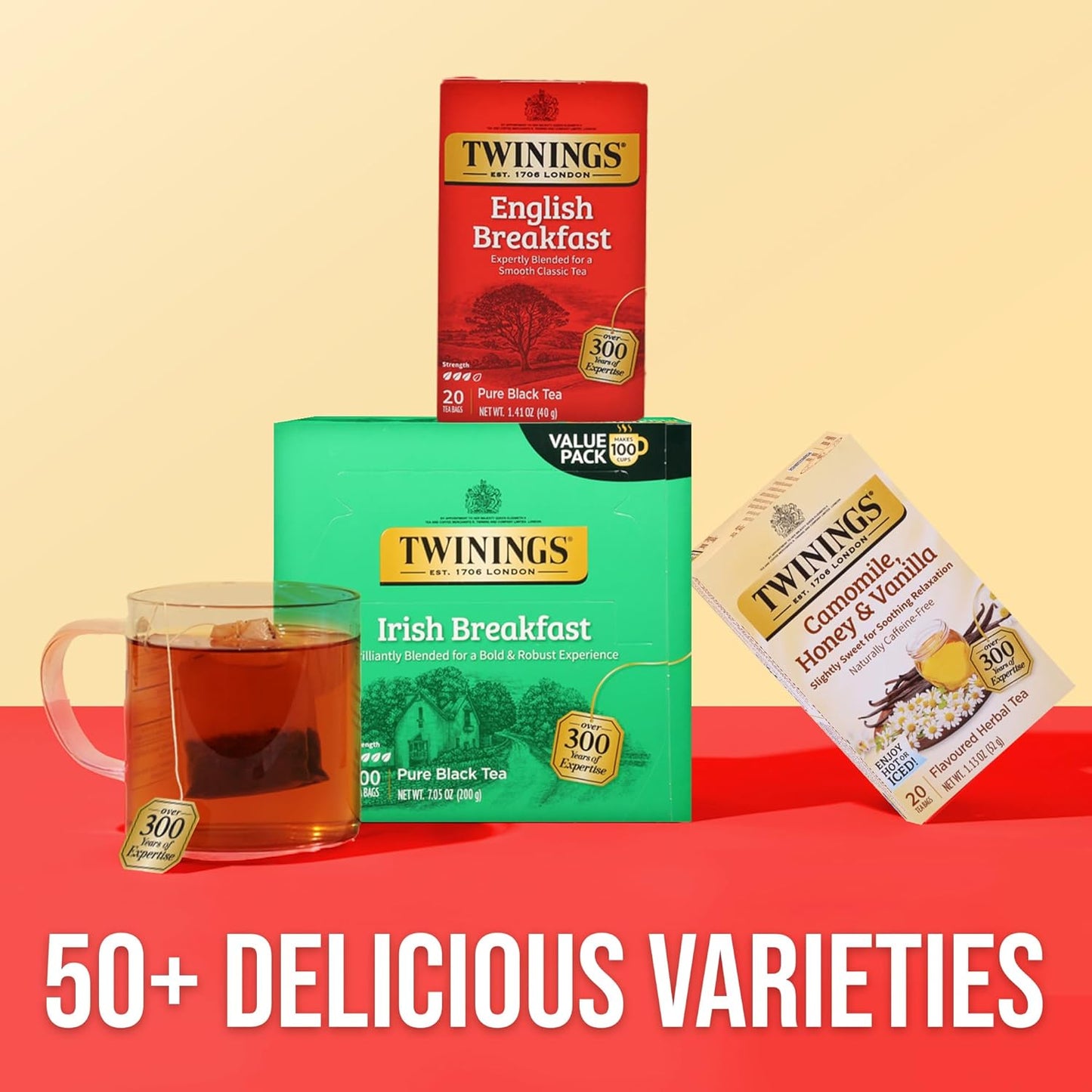 Twinings English Breakfast Black Tea - Flavorful & Robust Caffeinated Bags | 20 Count (Pack of 6)