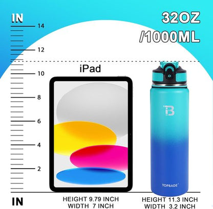 32oz Insulated Water Bottle with Straw Lid & Spout Lid & Paracord Handle, Stainless Steel Water Bottle Wide Mouth, Double Wall for Women Men Gym Fitness Outdoor