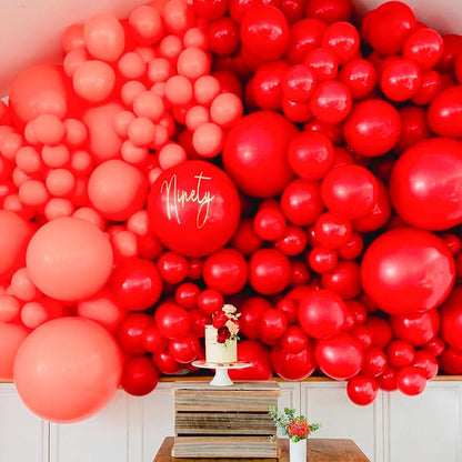PartyWoo White & Red Balloons - 100 Pack for Festive Celebrations | Perfect for Parties & Events