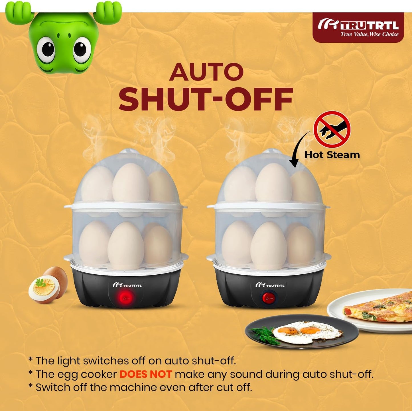 Royal Black 4-in-1 Electric Egg Cooker - Boils 14 Eggs, Poaches, Steams Vegetables & More