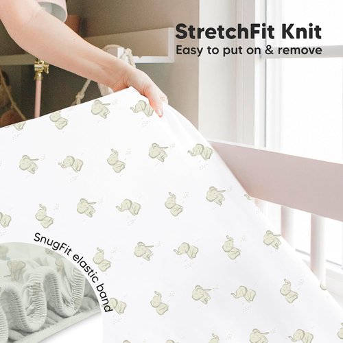 KeaBabies Baby Crib Sheets - Soft & Cozy 52x28 Viscose Bamboo Fitted Toddler Bed Sheets | 2-Pack Neutral Design