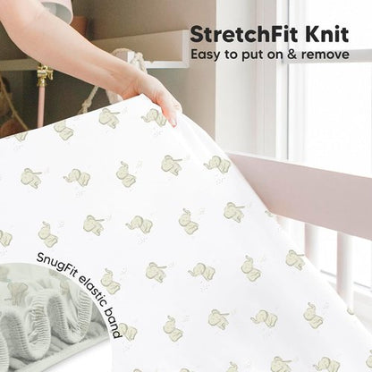 KeaBabies Baby Crib Sheets - Soft & Cozy 52x28 Viscose Bamboo Fitted Toddler Bed Sheets | 2-Pack Neutral Design