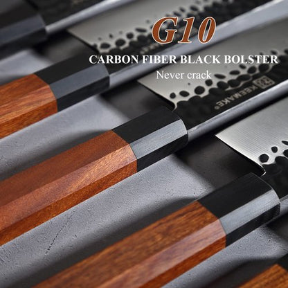 KEEMAKE Japanese Gyuto Chef Knife - 8 inch Professional Kitchen Knife with 440C High Carbon Steel Blade, Sharp Cutting Knives Rosewood Handle for Home Cooking and Restaurant