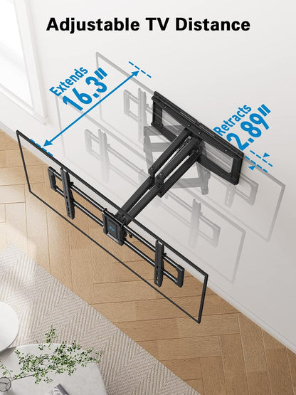 Pipishell Full Motion TV Wall Mount - Swivel Dual Arms for 40-82 Inch TVs | Max VESA 600x400mm, 110 lbs Capacity