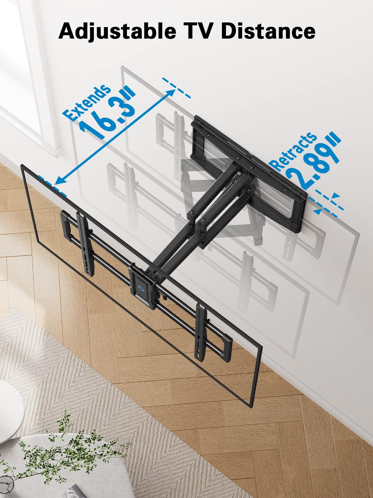 Pipishell Full Motion TV Wall Mount for 40–82 inch TVs, Swivel TV Wall Mount with Smooth Dual Arms, Wall Bracket Fits Most 55+ 65+ 75+ TVs, Max VESA 600x400mm, Fits 12″/16″ Wood Studs, up to 110 lbs