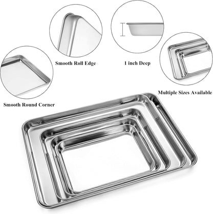 Yododo Baking Sheet Set - Stainless Steel Cookie Sheets with Cooling Racks | 4-Piece Set, 17½ Inch